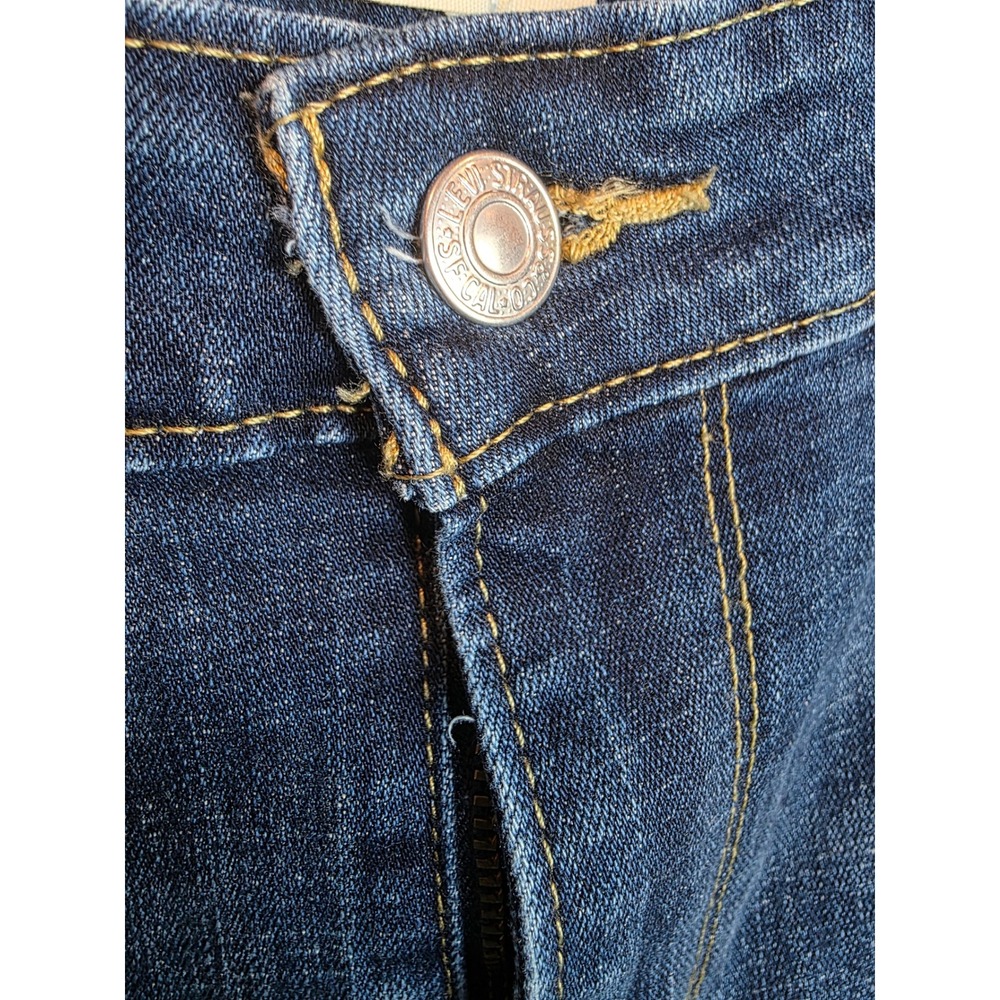 Levis 711 Skinny Jeans Womens 31 Distressed Knee Dark Wash Denim Indigo - Picture 5 of 10